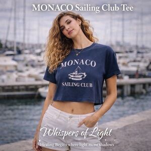 Size L • Organic Generation Navy Monaco Sailing Club Tee – Minimalist